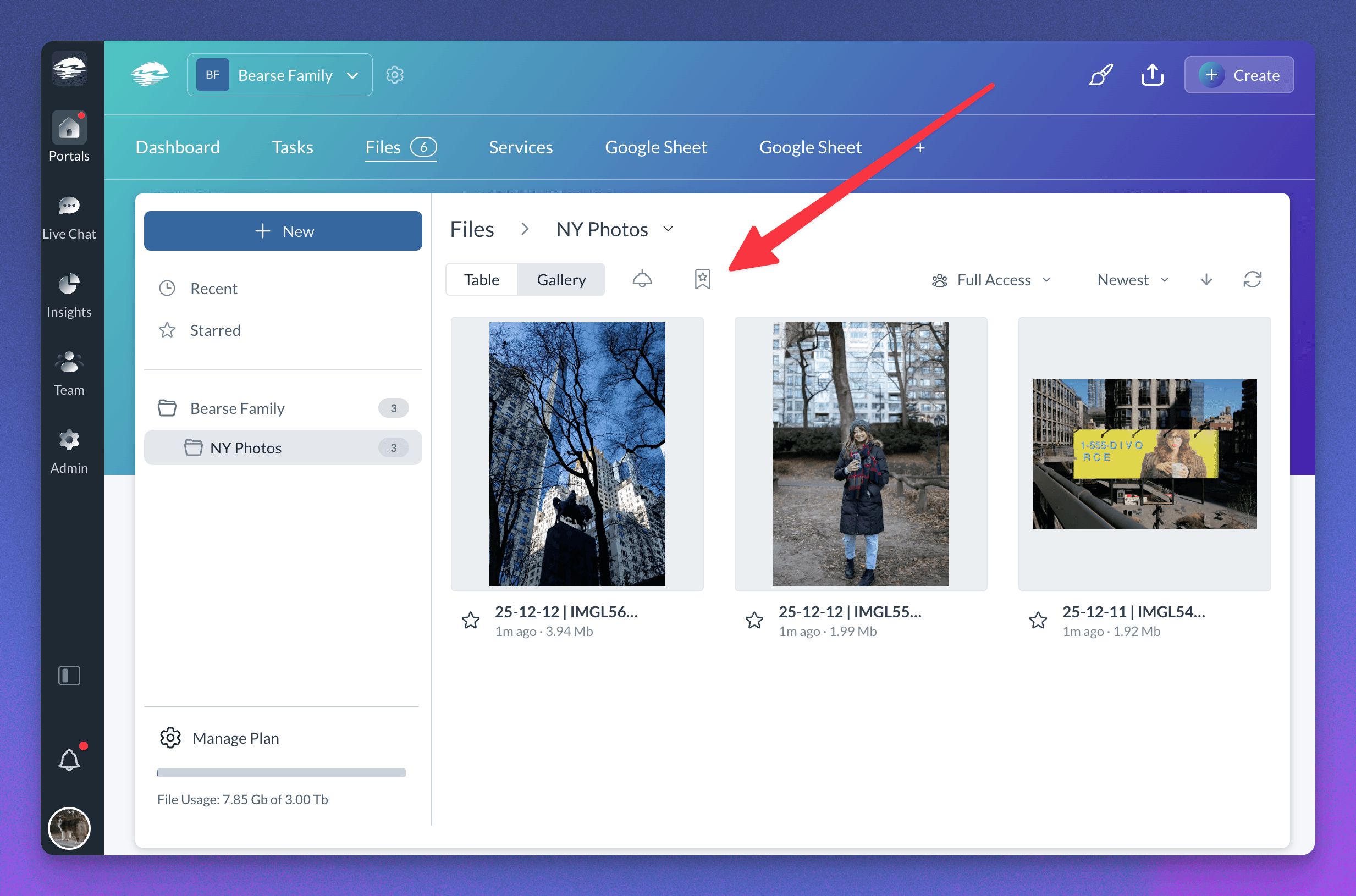 Files folder with the Turn into a Deliverable action highlighted