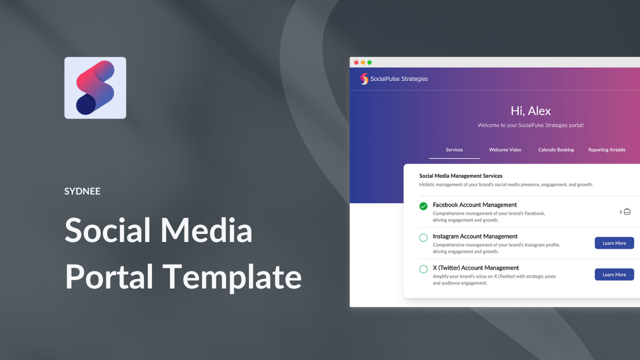 Social Media Client Portal Template