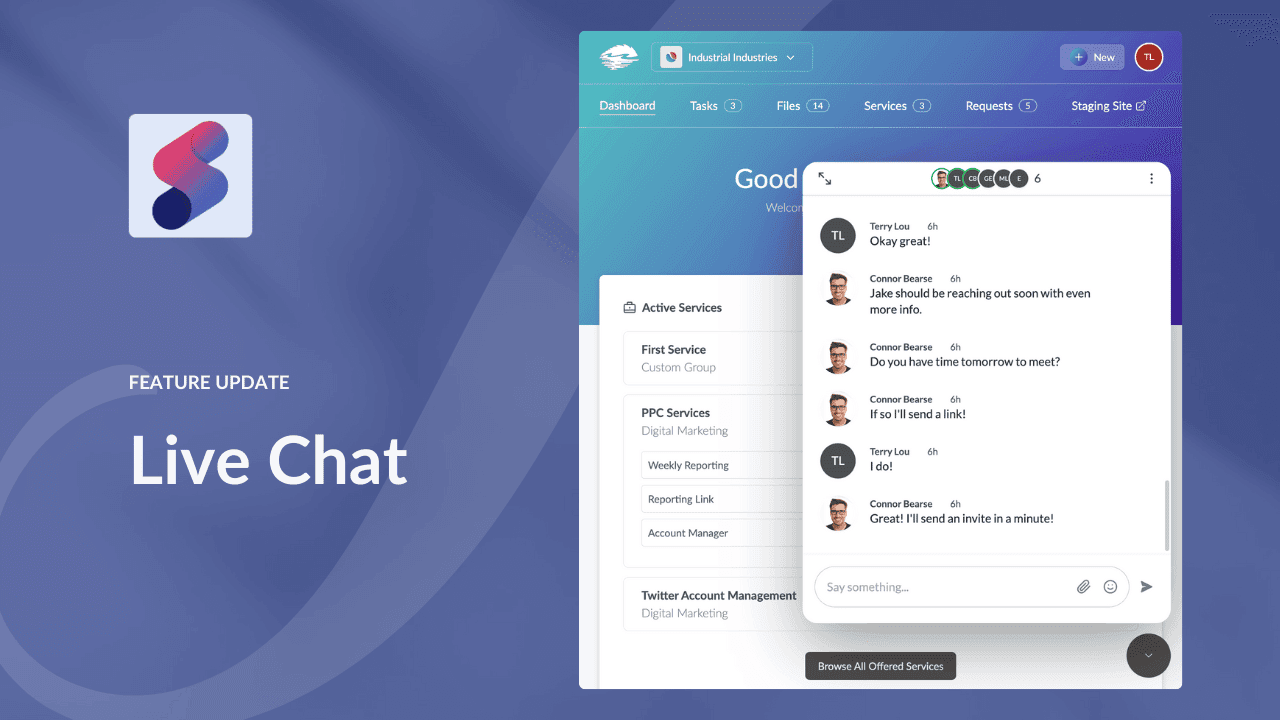 Sydnee Live Chat: Real-Time Chat for Your Client Portals
