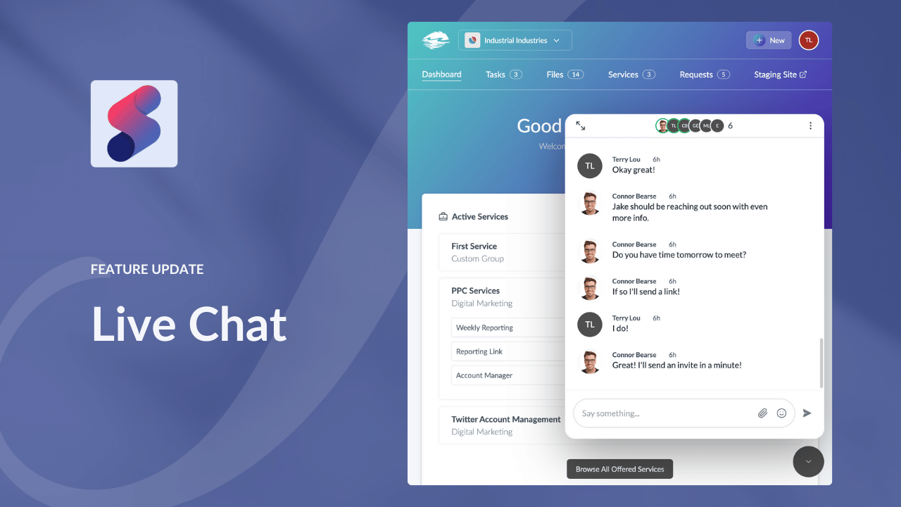 Sydnee Live Chat: Real-Time Chat for Your Client Portals