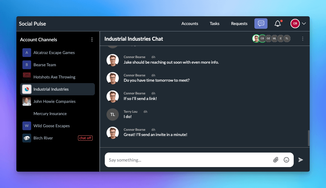 Sydnee pro dashboard showing all client chat conversations in one unified view