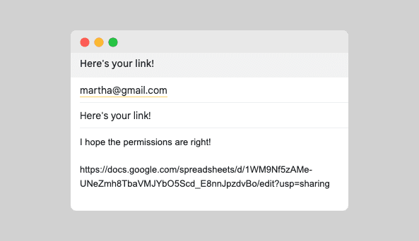 What a file sharing link looks like from Google Drive