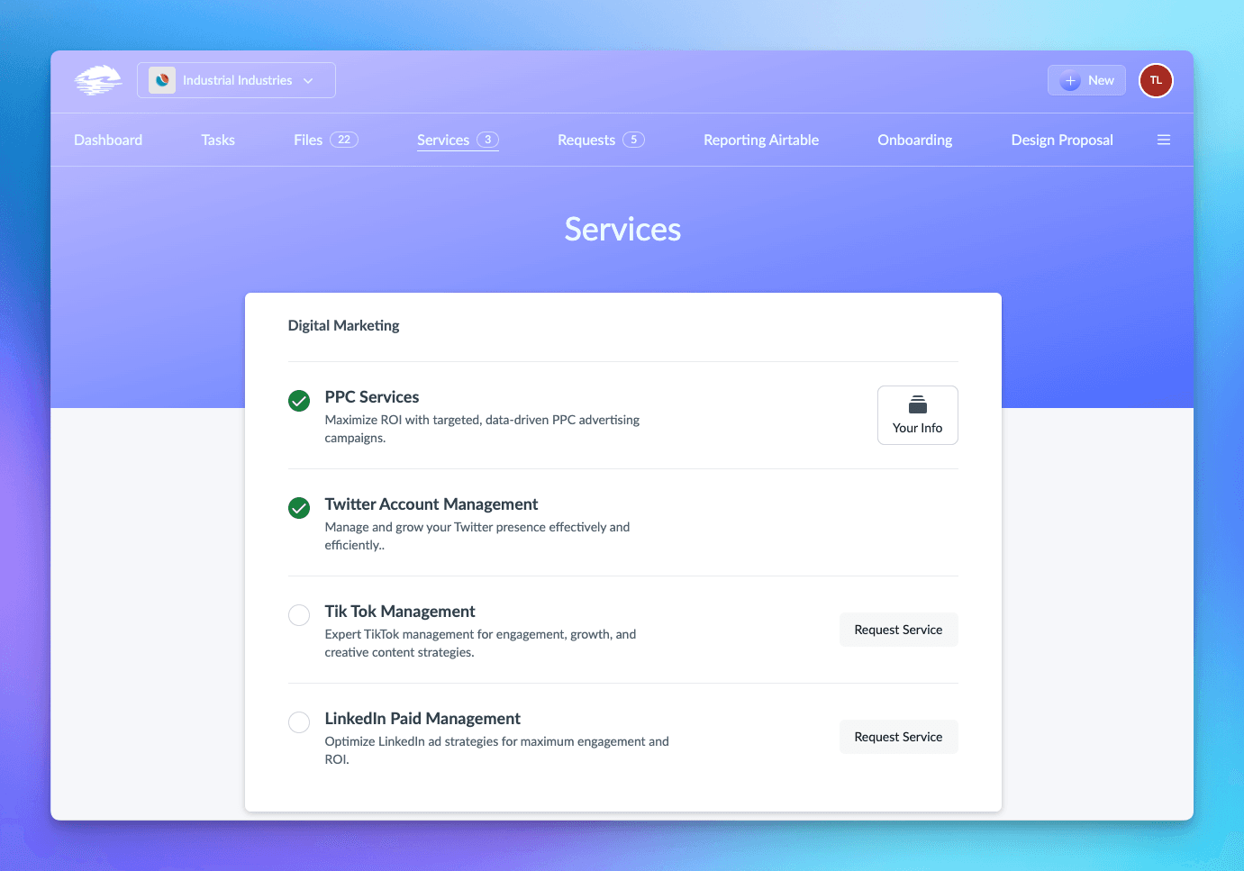 The service showcase in Sydnee